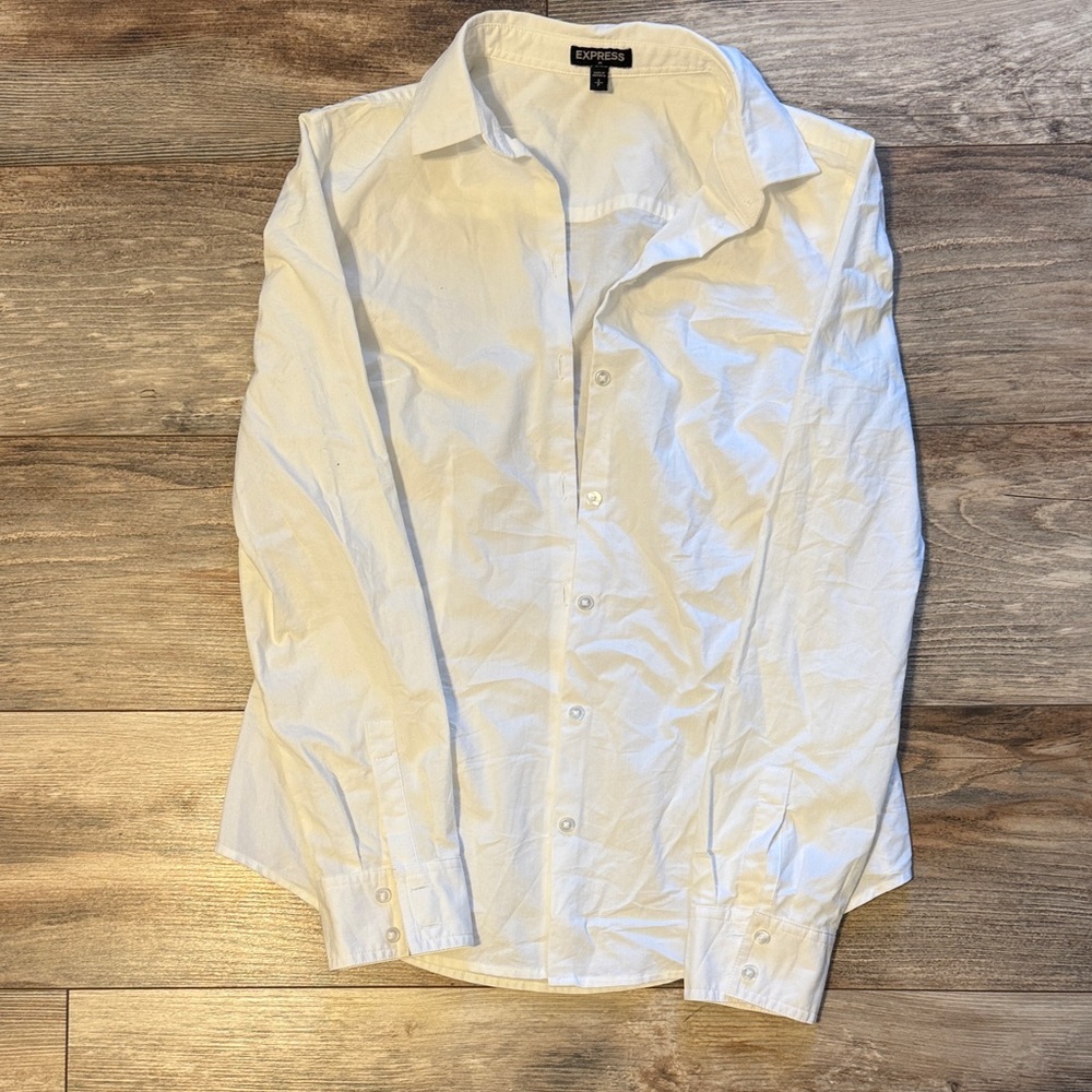 Express Women's White Button Down Shirt